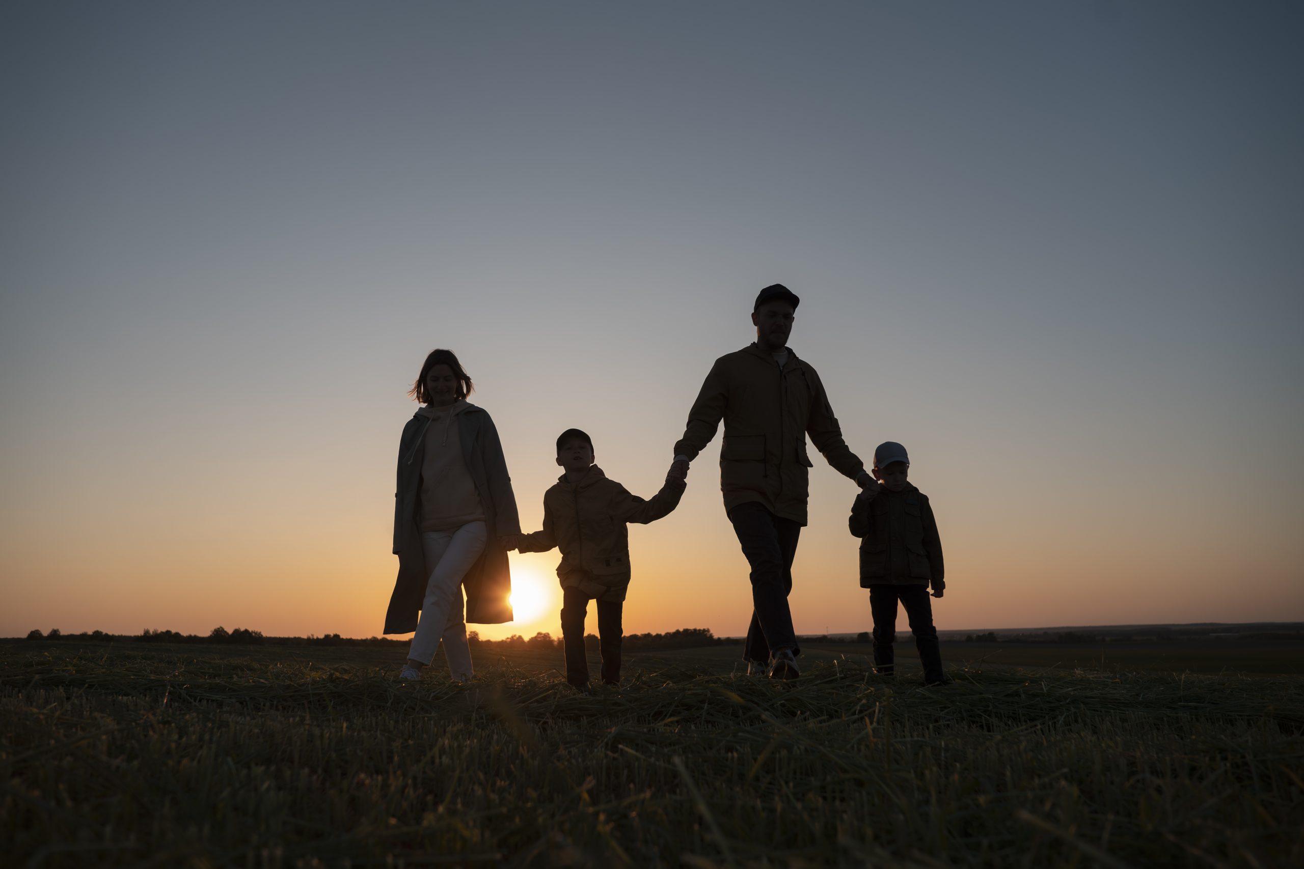 famiglia la tramonto